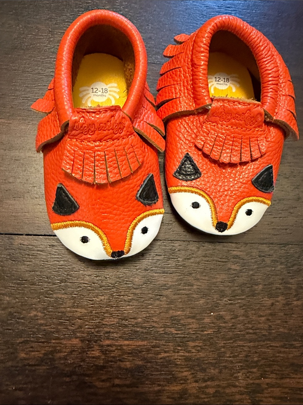 Itzy Ritzy Orange Fox Moccasins for Baby & Walker